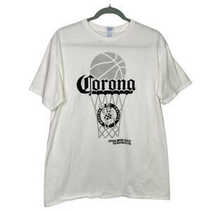 Boston Celtics Corona Beer Graphic Tee Mens Large White NBA Short Sleeve T-Shirt
